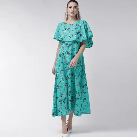 Festive Special Floral Printed Maxi Dress For Women