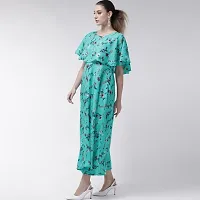 Stylish Green Poly Crepe Printed Flared For Women-thumb3
