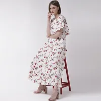 Stylish White Poly Crepe Printed Flared For Women-thumb3