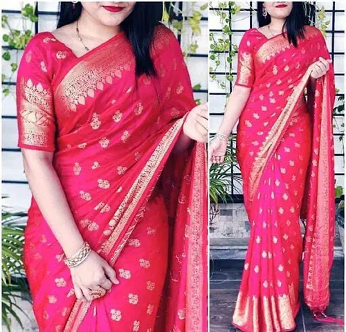 Elegant Art Silk Saree with Blouse piece 