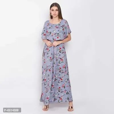 Stylish Printed Poly Crepe Dresses For Women-thumb0