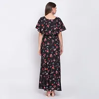 Stylish Black Poly Crepe Printed Flared For Women-thumb1