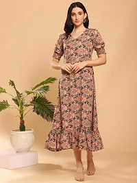 Black Poly Crepe Fit And Flare Dresses For Women-thumb2