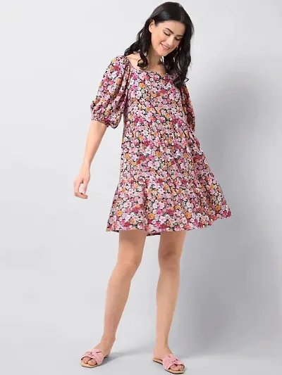 Rayon Fit And Flare Dresses For Women