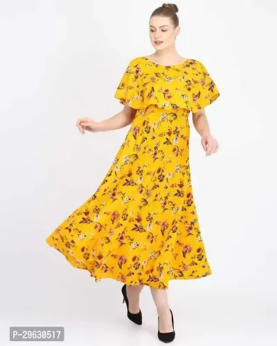 Stylish Floral Printed Maxi Dress-thumb0