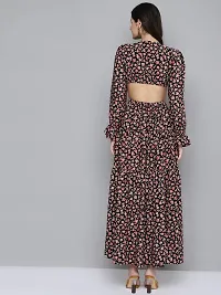 Trending Fancy Printed American Crepe Maxi Dress-thumb1