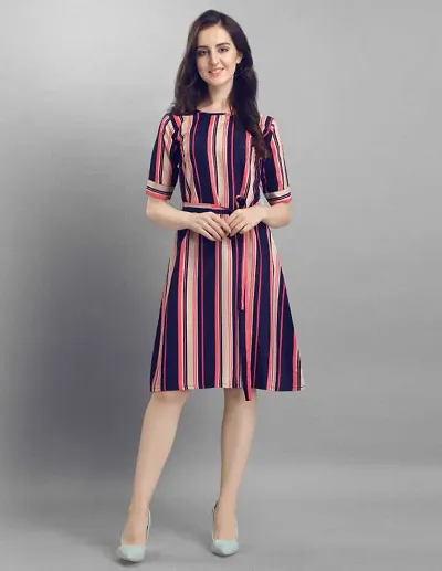 Trendy Striped Midi Dress