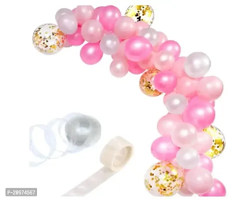 Jolly Party Balloon Arch Decoration Kit 112 Pcs (ROSE GOLD PINK WHITE)Birthday / Anniversary / Engagement / Baby Shower / Farewell / Any Special Event Theme Party Decoration (PACK OF 112)