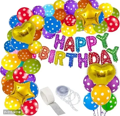 Happy Birthday Decorations Kit Of Foil Balloon, Latex And Metallic Balloons