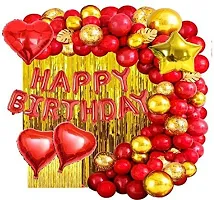 Premium Quality Happy Birthday Decoration Set Of Royal Red theme Combo-thumb1