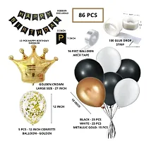 Jolly Party happy birthday Decoration Combo of Metallic Balloons and Banner(PACK OF 86)-thumb1