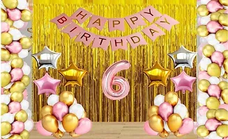 Premium Quality Number 5 Rose Gold theme Happy Birthday Decoration Items Set-thumb1