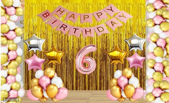 Premium Quality Number 5 Rose Gold theme Happy Birthday Decoration Items Set-thumb2