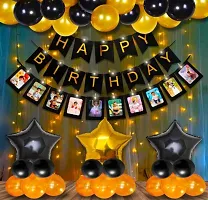 Happy Birthday Decoration Combo Of Foil Curtain, Banner And Balloons-thumb1