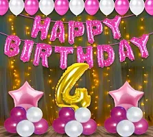 Premium Quality 4th Birthday Decoration Items For Girls With Fairy Light-thumb1