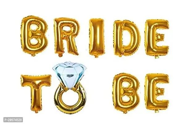 Jolly Party bride to be Golden Foil balloon + ring foil (Pack of 9)