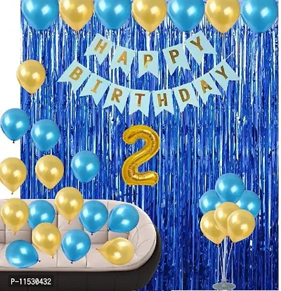 Premium Quality 2nd Birthday Decoration Set With Latex And Metallic Balloon-thumb0