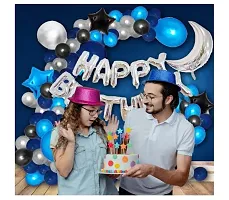 Jolly Party Blue Happy Birthday Decoration Combo - 47pcs SET Birthday / Anniversary / Engagement / Baby Shower / Farewell / Any Special Event Theme Party Decoration (Pack of 47pc)-thumb2