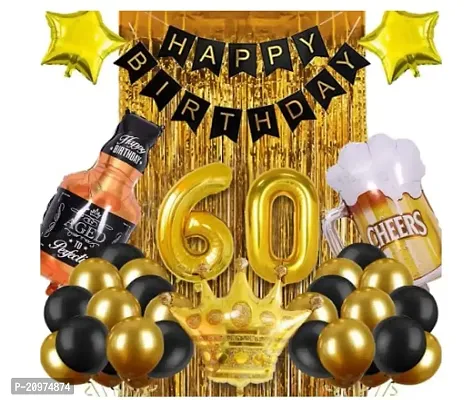 Jolly Party 60th Birthday Decorations for Men  Women - Birthday Decoration Anniversary / Engagement / Baby Shower / Farewell / Any Special Event Theme Party Decoration (Pack of 33pc)-thumb0