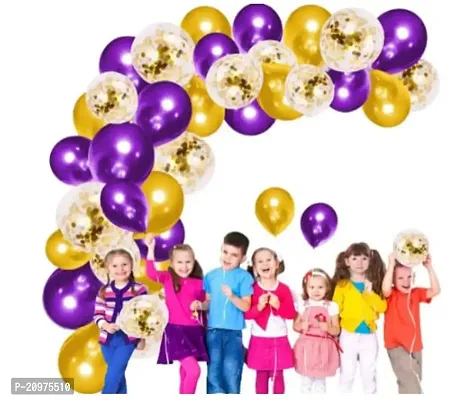 Jolly Party Purple And Golden Balloon Combo Of 102 Pcs (Pack of 102pc)