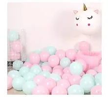 Jolly Party Pastel Pink Sea Green Balloons Latest Party Balloons Birthday / Anniversary / Engagement / Baby Shower / Farewell / Any Special Event Theme Party Decoration (Pack Of 100pc)-thumb1