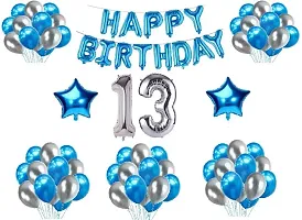 Premium Quality 13th Happy Birthday Decoration Combo With Foil And Star Balloons-thumb1