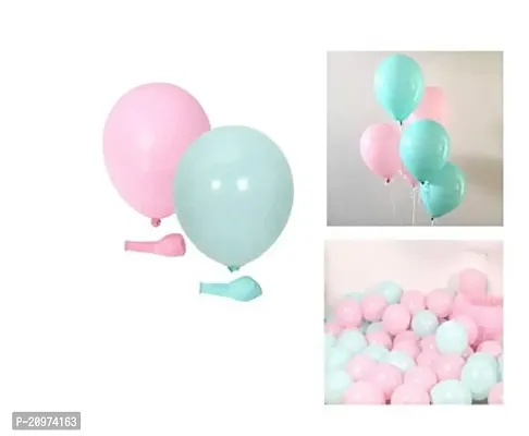 Jolly Party Pastel Pink Sea Green Balloons Latest Party Balloons For Birthday / Anniversary / Engagement / Wedding / Baby Shower / Farewell / Any Special Event Theme Party Decoration -(Pack Of 50pc)-thumb0