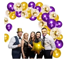 Jolly Party Purple And Golden Balloon Combo Of 102 Pcs (Pack of 102pc)-thumb1