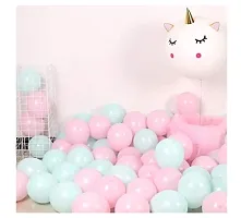 Jolly Party Pastel Pink Sea Green Balloons Latest Party Balloons For Birthday / Anniversary / Engagement / Wedding / Baby Shower / Farewell / Any Special Event Theme Party Decoration -(Pack Of 50pc)-thumb1