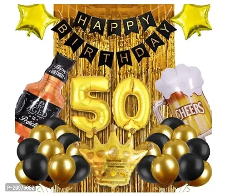 Jolly Party 50th Birthday Decorations for Men  Women - Birthday Decoration Anniversary / Engagement / Baby Shower / Farewell / Any Special Event Theme Party Decoration (Pack of 33pc)