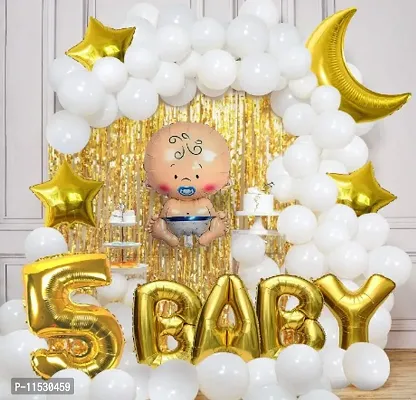 Premium Quality 5th Birthday Decoration Set With Baby Boy Shape Foil Balloon-thumb2