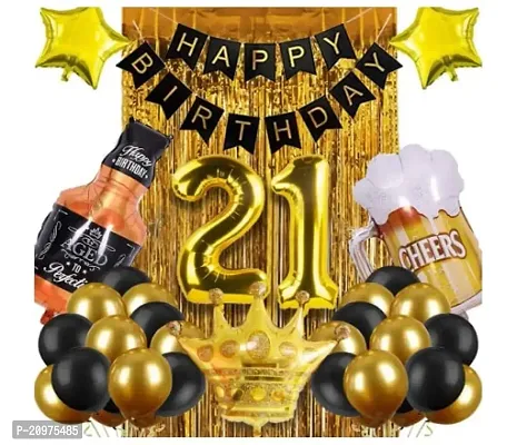 Jolly Party 21st Birthday Decorations for Men  Women - Birthday Decoration Anniversary / Engagement / Baby Shower / Farewell / Any Special Event Theme Party Decoration (Pack of 33pc)