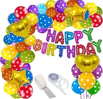 Happy Birthday Decorations Kit Of Foil Balloon, Latex And Metallic Balloons-thumb1