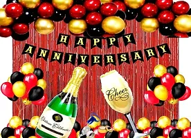 Premium Quality Happy Anniversary Royal Red Black Golden theme Decoration Combo-thumb1