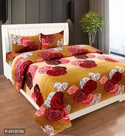 Comfortable Cotton Printed Double Bedsheet with Pillow Covers-thumb0