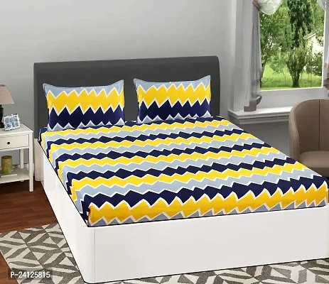 Comfortable Cotton Printed Double Bedsheet with Pillow Covers-thumb0