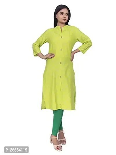 AUR Dekho Women Print Pure Cotton Kurti (Colour - Parrot Green)