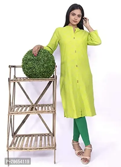 AUR Dekho Women Print Pure Cotton Kurti (Colour - Parrot Green)-thumb3