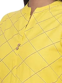 AUR Dekho Women Print Pure Cotton Kurti (Colour - Yellow)-thumb3