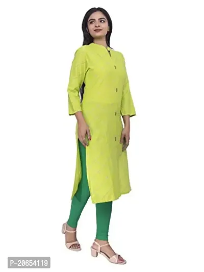 AUR Dekho Women Print Pure Cotton Kurti (Colour - Parrot Green)-thumb2