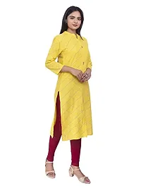 AUR Dekho Women Print Pure Cotton Kurti (Colour - Yellow)-thumb1