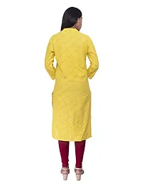 AUR Dekho Women Print Pure Cotton Kurti (Colour - Yellow)-thumb2