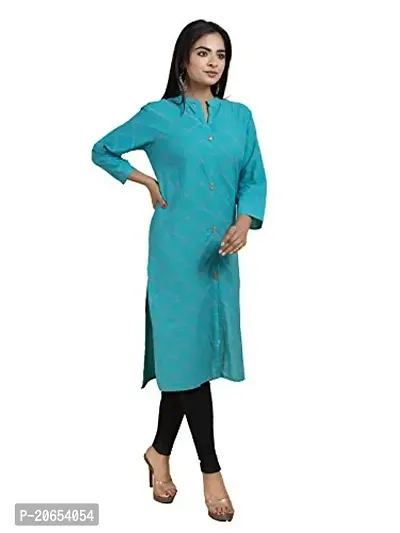 AUR Dekho Women Print Pure Cotton Kurti (Colour - Dark Green Check)-thumb2