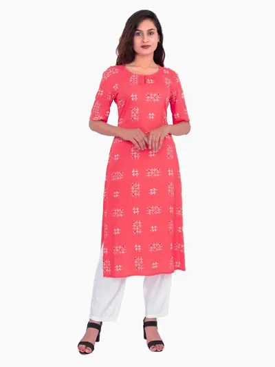 Festive Wear Rayon Printed Straight Kurta