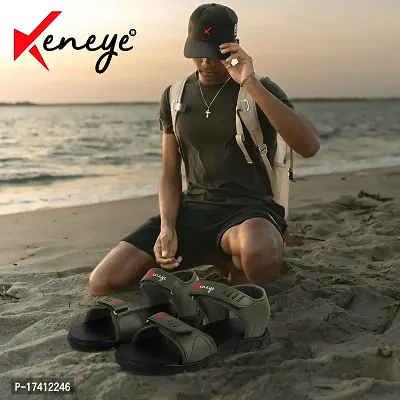 Keneye? Men's Dazzel-01 Casual Outdoor Lightweight Olive Sandal-thumb3