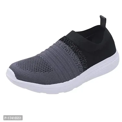 Keneye? Women's Sara02 Lightweight Athleisure Knitted Active Wear Slip-On Sneaker Shoes for Sports,Running,Walking,Gym  All Day Casual wear Black Grey-thumb0