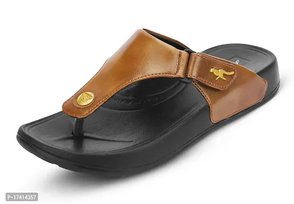Keneye Men's Outdoor Thick Sole Fashion Sandals Slippers Tan UK/IN-7