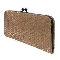 NUREV 3D Bricks Checks design PU-LEATHER Shining  Glittering material Hand Wallet Clutch for women-thumb2