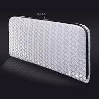 NUREV 3D Bricks Checks design PU-LEATHER Shining  Glittering material Hand Wallet Clutch for women-thumb2