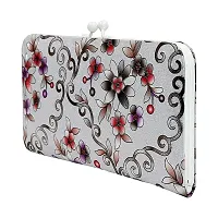 NUREV Vintage Bridal 3D Floral print Clutch PU-LEATHER Shining  Glittering material Hand Wallet/Clutch Purse-thumb2